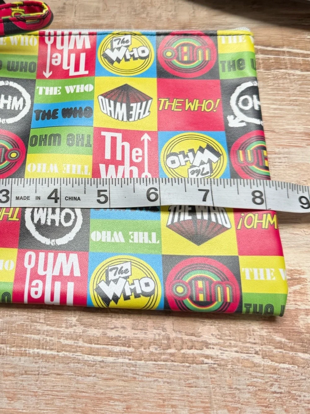 The who make up bag colorful patchwork laminated